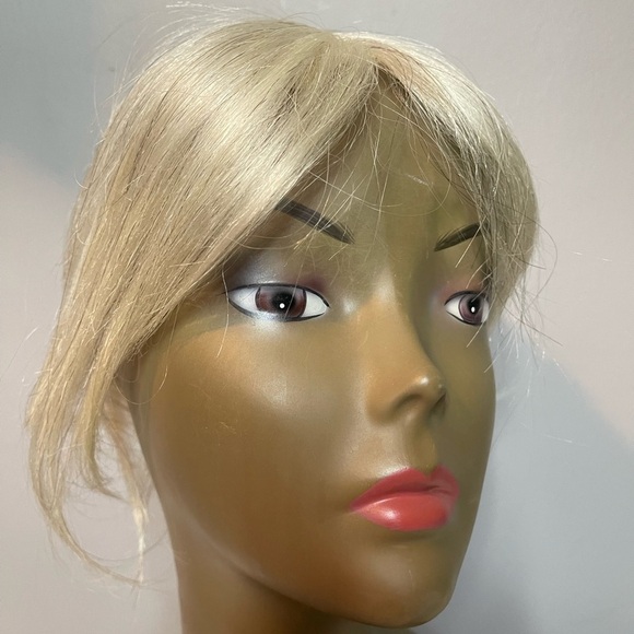 Lonai Silver Black Human Hair Topper | Real Hair Clip-In Wiglet new - Picture 1 of 5